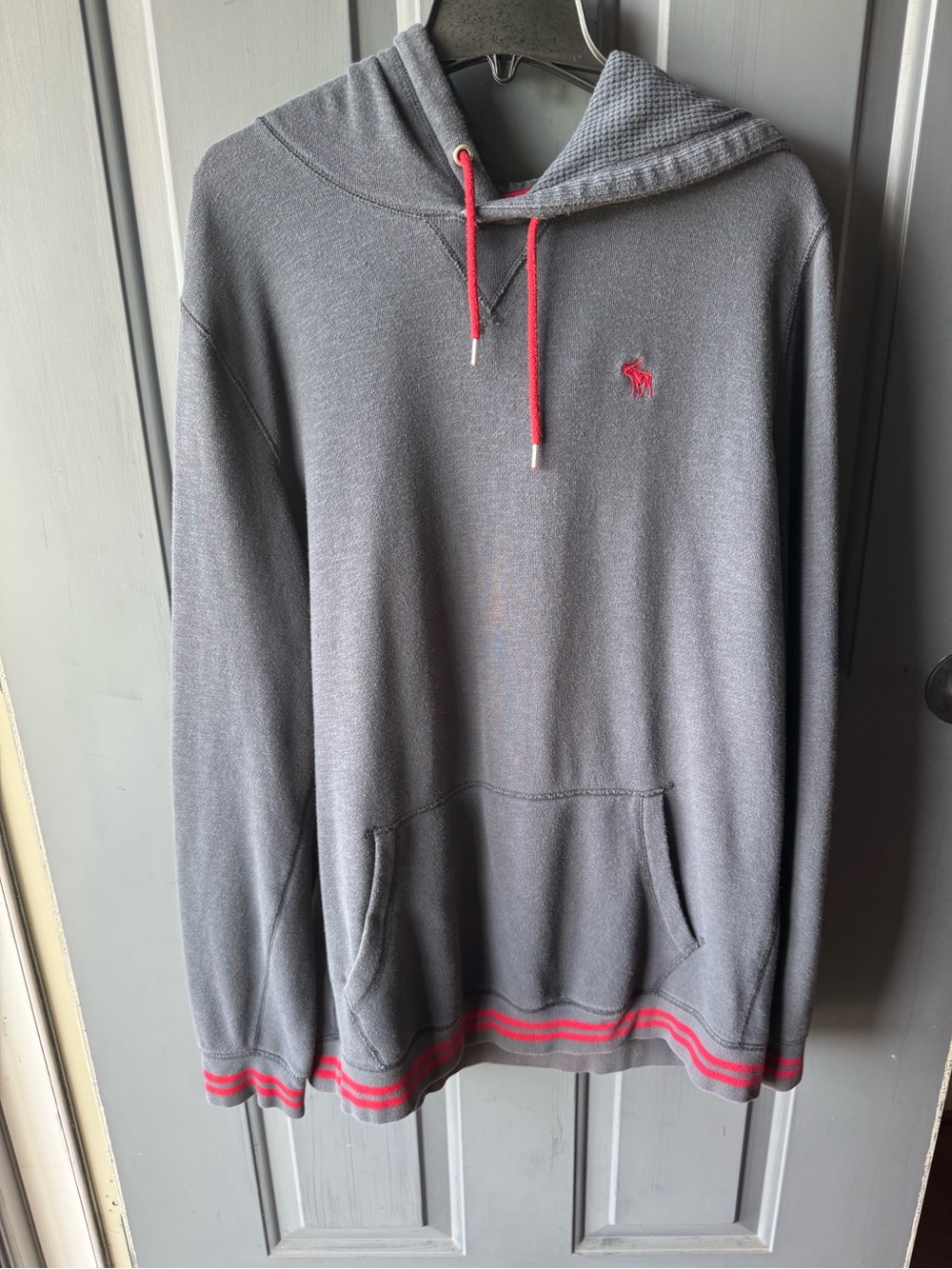 Abercrombie & Fitch Navy Hoodie with Red Accents